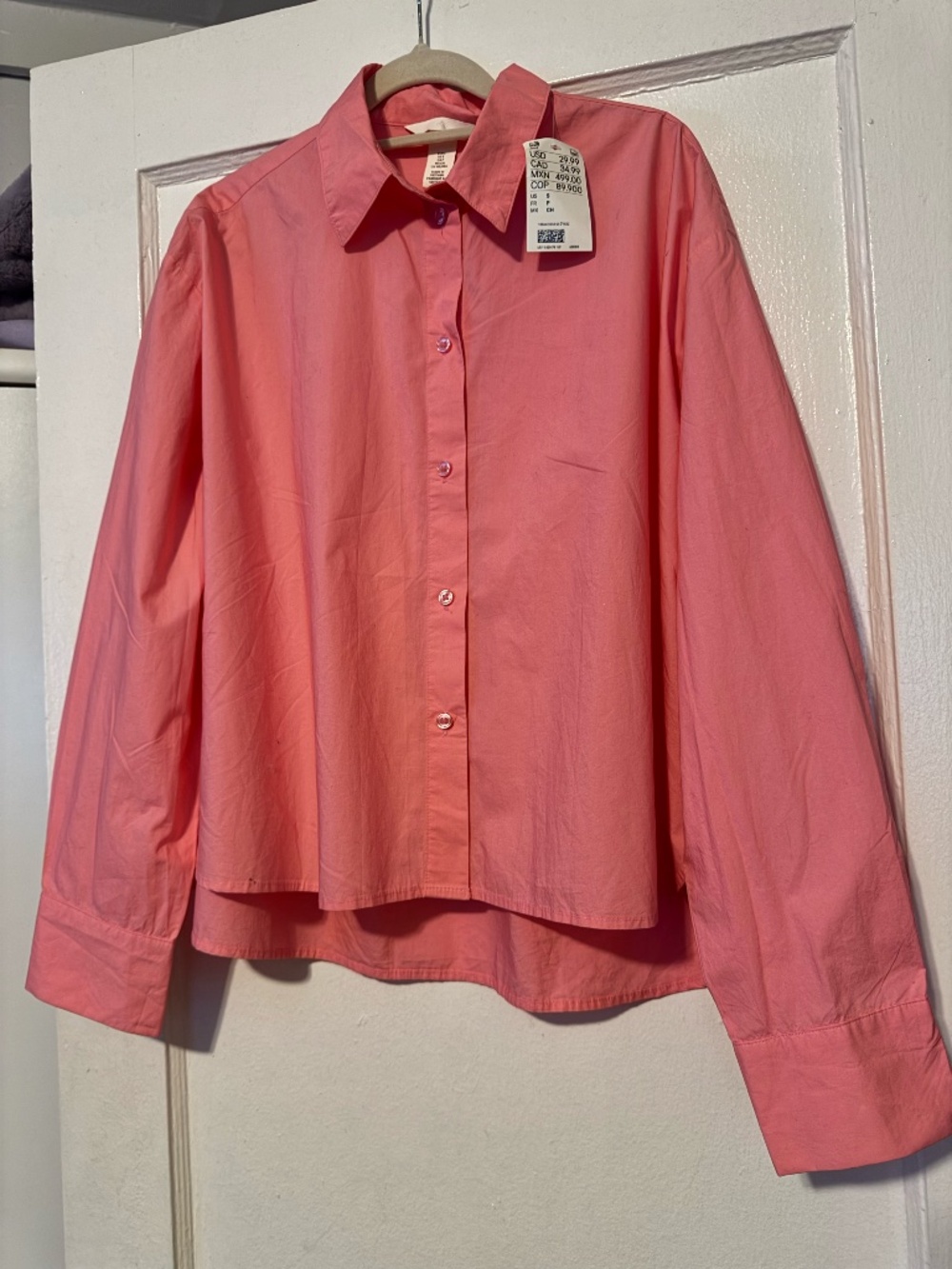 H&M Pink Cotton Shirt